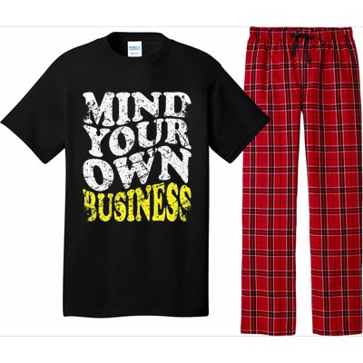 Mind Your Own Business Retro Vintage Love Privacy Introvert Pajama Set