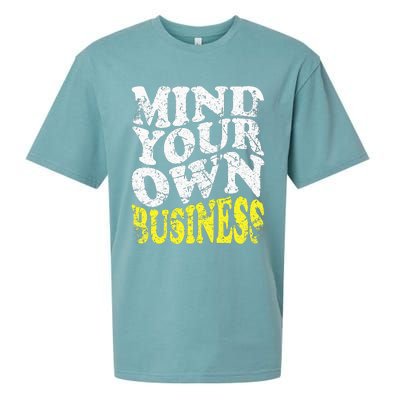 Mind Your Own Business Retro Vintage Love Privacy Introvert Sueded Cloud Jersey T-Shirt