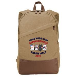 Mind Your Own Damn Business Tim Walz Golden Rule Cotton Canvas Backpack