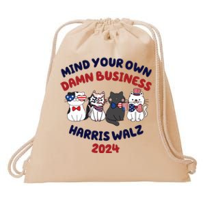 Mind Your Own Damn Business Tim Walz Golden Rule Drawstring Bag