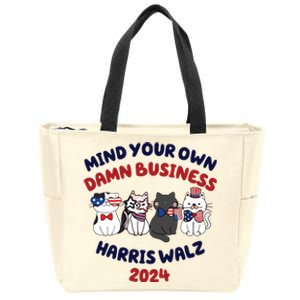 Mind Your Own Damn Business Tim Walz Golden Rule Zip Tote Bag