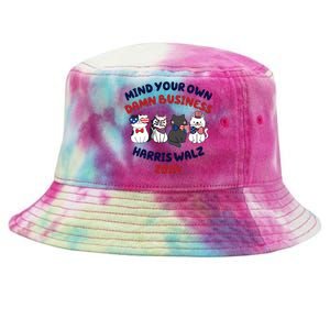 Mind Your Own Damn Business Tim Walz Golden Rule Tie-Dyed Bucket Hat