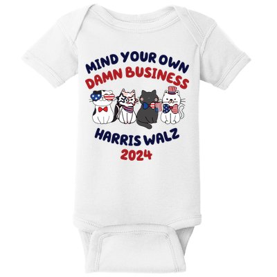Mind Your Own Damn Business Tim Walz Golden Rule Baby Bodysuit