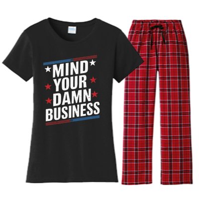 Mind Your Own Damn Business Harris Wallz Women's Flannel Pajama Set