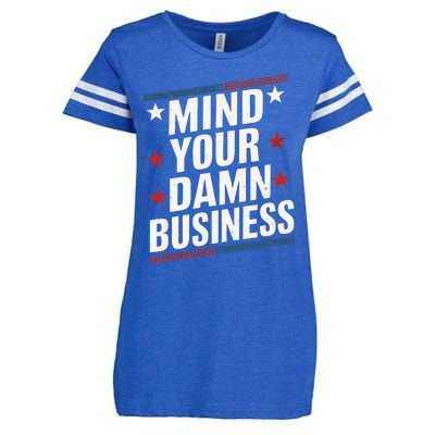 Mind Your Own Damn Business Harris Wallz Enza Ladies Jersey Football T-Shirt