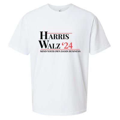 Mind Your Own Damn Business Harris Walz 2024 Sueded Cloud Jersey T-Shirt