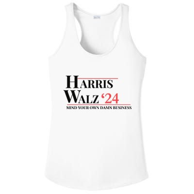 Mind Your Own Damn Business Harris Walz 2024 Ladies PosiCharge Competitor Racerback Tank