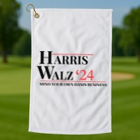 Mind Your Own Damn Business Harris Walz 2024 Golf Towel