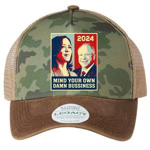 Mind Your Own Damn Business Funny Kamala Harris Tim Walz Legacy Tie Dye Trucker Hat