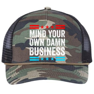 Mind Your Own Damn Business Retro Rope Trucker Hat Cap