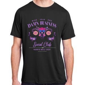 Mind Your Own Damn Business Harris Walz Waltz 2024 Floral Adult ChromaSoft Performance T-Shirt