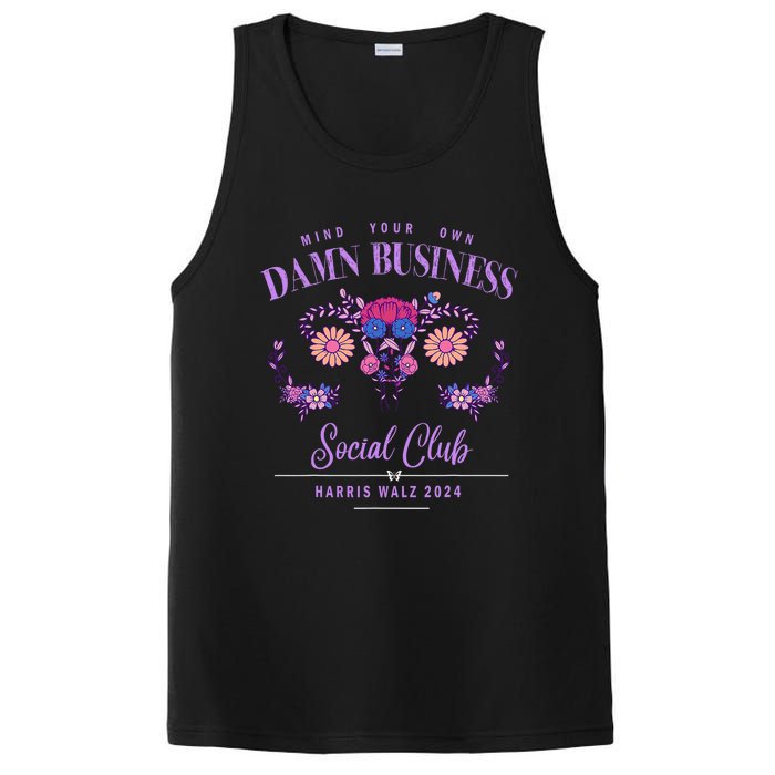 Mind Your Own Damn Business Harris Walz Waltz 2024 Floral PosiCharge Competitor Tank