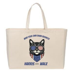 Mind Your Own Damn Business Kamala Harris Walz 2024 Cotton Canvas Jumbo Tote