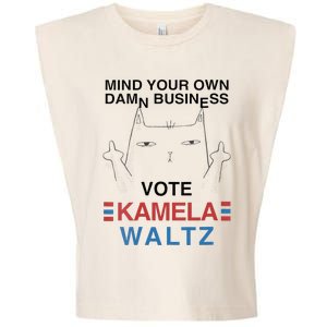 Mind Your Own Damn Business Harris Waltz Childless Cat Lady Garment-Dyed Women's Muscle Tee