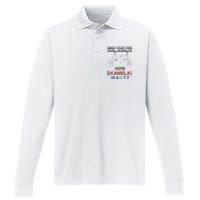 Mind Your Own Damn Business Harris Waltz Childless Cat Lady Performance Long Sleeve Polo