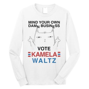 Mind Your Own Damn Business Harris Waltz Childless Cat Lady Long Sleeve Shirt