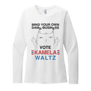 Mind Your Own Damn Business Harris Waltz Childless Cat Lady Womens CVC Long Sleeve Shirt