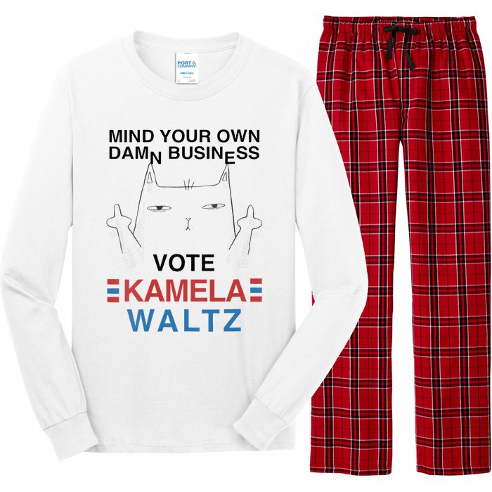 Mind Your Own Damn Business Harris Waltz Childless Cat Lady Long Sleeve Pajama Set