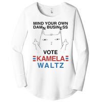 Mind Your Own Damn Business Harris Waltz Childless Cat Lady Women's Perfect Tri Tunic Long Sleeve Shirt