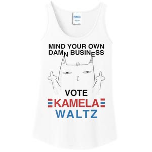 Mind Your Own Damn Business Harris Waltz Childless Cat Lady Ladies Essential Tank