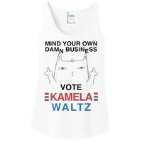 Mind Your Own Damn Business Harris Waltz Childless Cat Lady Ladies Essential Tank