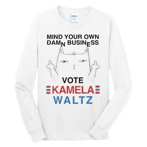 Mind Your Own Damn Business Harris Waltz Childless Cat Lady Tall Long Sleeve T-Shirt