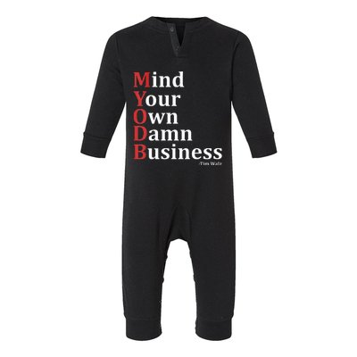 Mind Your Own Damn Business Quotes Walz 2024 Coach Walz Infant Fleece One Piece