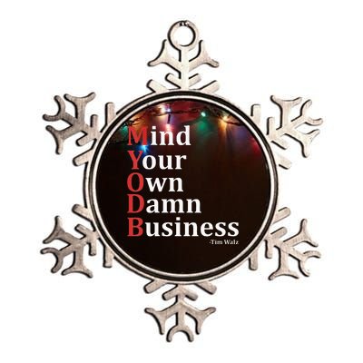 Mind Your Own Damn Business Quotes Walz 2024 Coach Walz Metallic Star Ornament