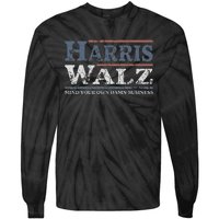 Mind Your Own Damn Business Harris Waltz 2024 Election Tie-Dye Long Sleeve Shirt