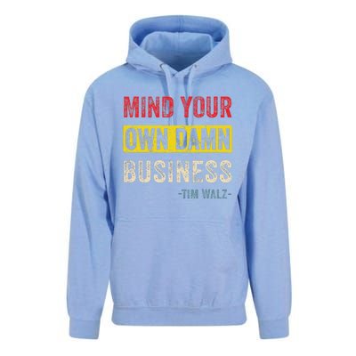 Mind Your Own Damn Business Harris Walz 2024 For President Unisex Surf Hoodie