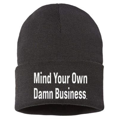 Mind Your Own Damn Business Tim Walz Kamala Harris Sustainable Knit Beanie
