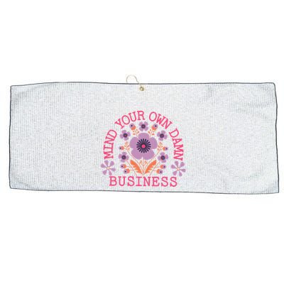Mind Your Own Business Sarcastic Large Microfiber Waffle Golf Towel