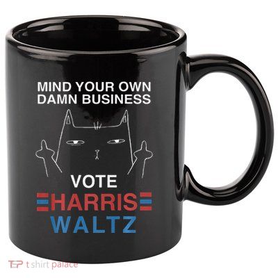Mind Your Own Damn Business Harris Waltz Cat Lady 11oz C Handle Ceramic Mug