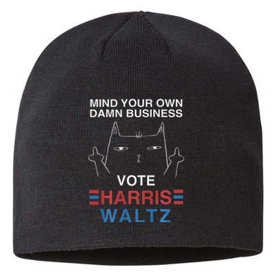 Mind Your Own Damn Business Harris Waltz Cat Lady Sustainable Beanie