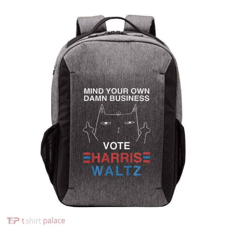 Mind Your Own Damn Business Harris Waltz Cat Lady Vector Backpack