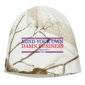 Mind Your Own Damn Business Kamala Harris Tim Walz Kati - Camo Knit Beanie