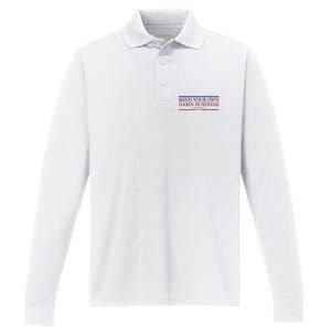 Mind Your Own Damn Business Kamala Harris Tim Walz Performance Long Sleeve Polo