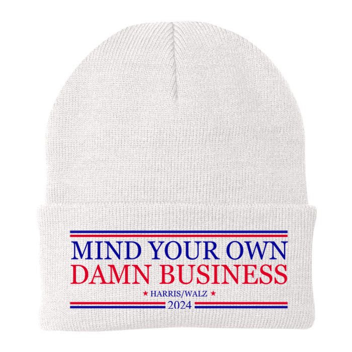 Mind Your Own Damn Business Kamala Harris Tim Walz Knit Cap Winter Beanie