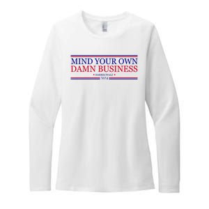 Mind Your Own Damn Business Kamala Harris Tim Walz Womens CVC Long Sleeve Shirt