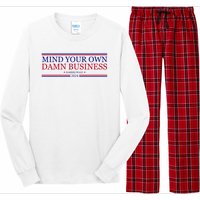 Mind Your Own Damn Business Kamala Harris Tim Walz Long Sleeve Pajama Set