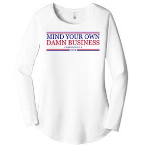 Mind Your Own Damn Business Kamala Harris Tim Walz Women's Perfect Tri Tunic Long Sleeve Shirt