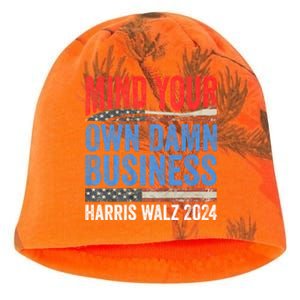 Mind Your Own Damn Business Harris Waltz 2024 Democrat Kati - Camo Knit Beanie