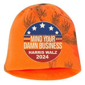 Mind Your Own Damn Business Harris Walz 2024 Election Kati - Camo Knit Beanie