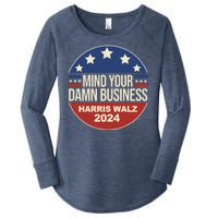 Mind Your Own Damn Business Harris Walz 2024 Election Women's Perfect Tri Tunic Long Sleeve Shirt