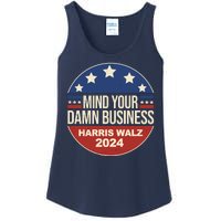 Mind Your Own Damn Business Harris Walz 2024 Election Ladies Essential Tank