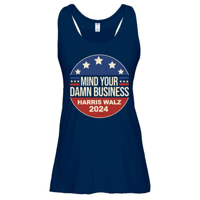 Mind Your Own Damn Business Harris Walz 2024 Election Ladies Essential Flowy Tank