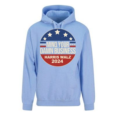 Mind Your Own Damn Business Harris Walz 2024 Election Unisex Surf Hoodie