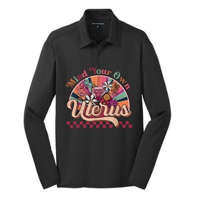 Mind Your Own Uterus Silk Touch Performance Long Sleeve Polo