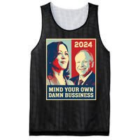 Mind Your Own Damn Business Funny Kamala Harris Tim Walz Mesh Reversible Basketball Jersey Tank