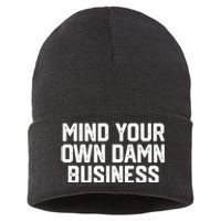 Mind Your Own Damn Business Harris Waltz 2024 Election Sustainable Knit Beanie